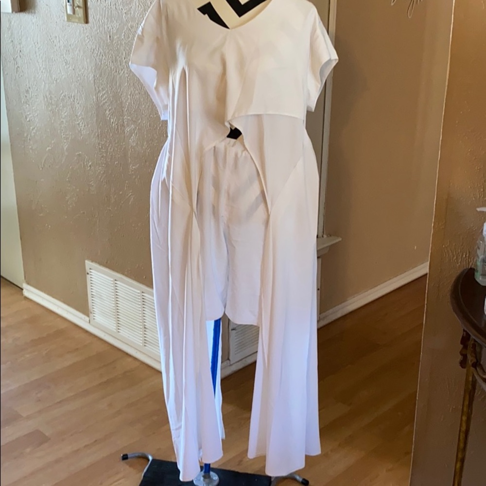 White Short w/open front & back top
